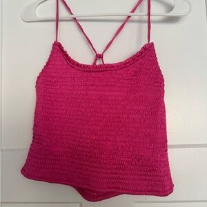 Free People Pink Ribbed Backless Camisole